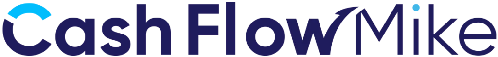 Cash Flow Mike company Logo in a dark blue font