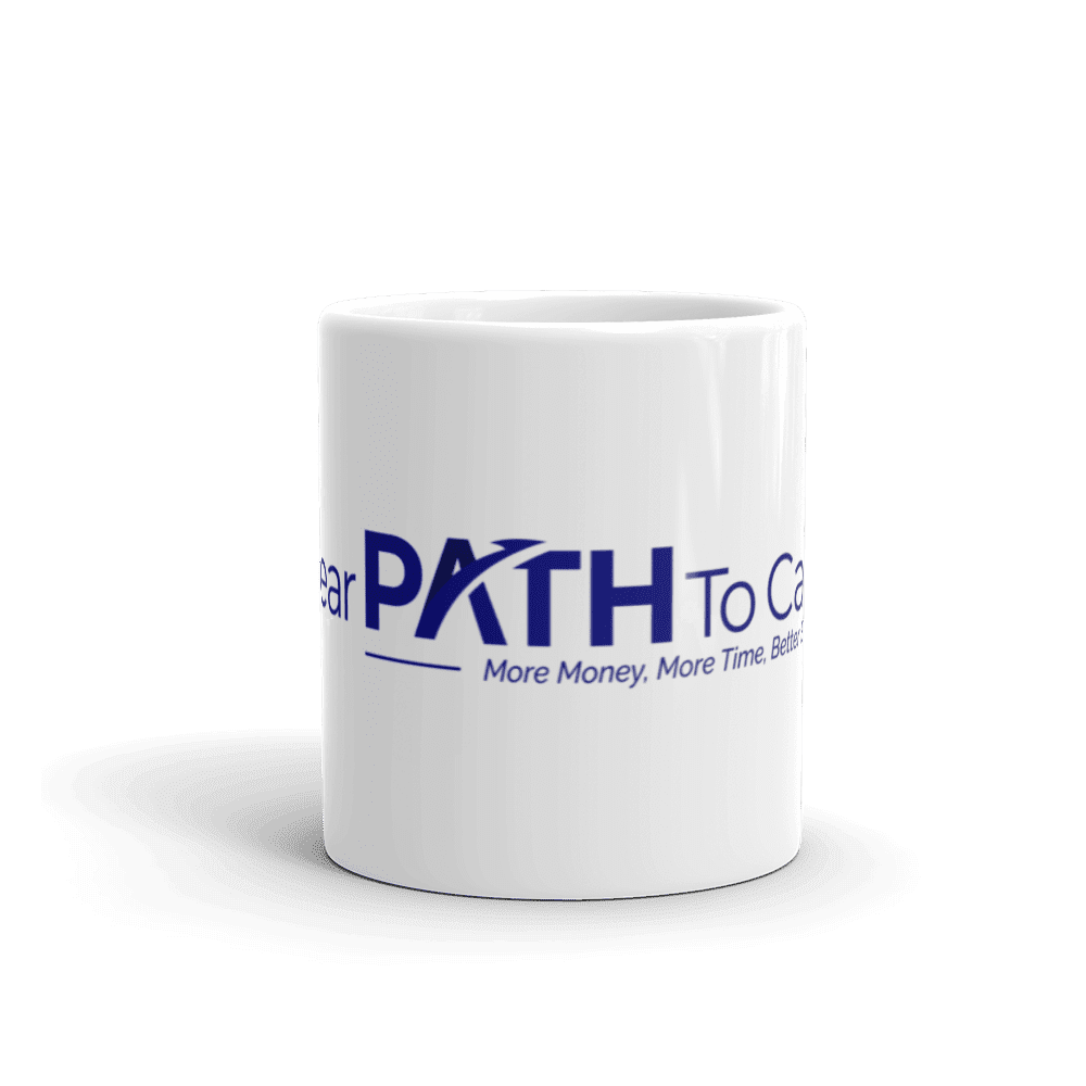 A clear path to cash white glossy coffee mug