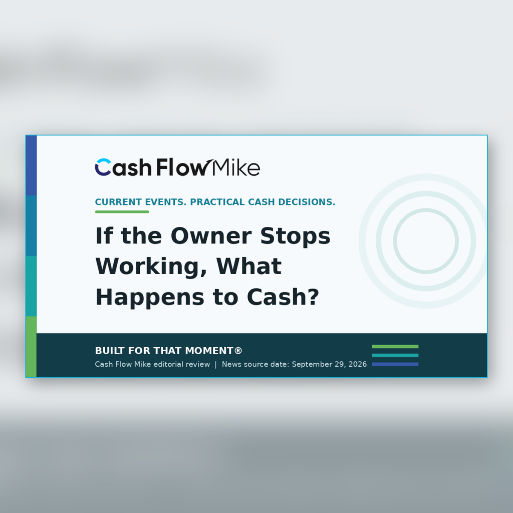 Cash Flow Mike archive card for If the Owner Stops Working, What Happens to Cash?