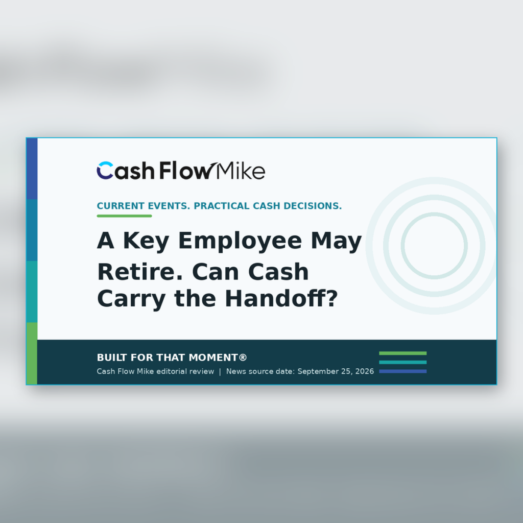 Cash Flow Mike archive card for A Key Employee May Retire. Can Cash Carry the Handoff?