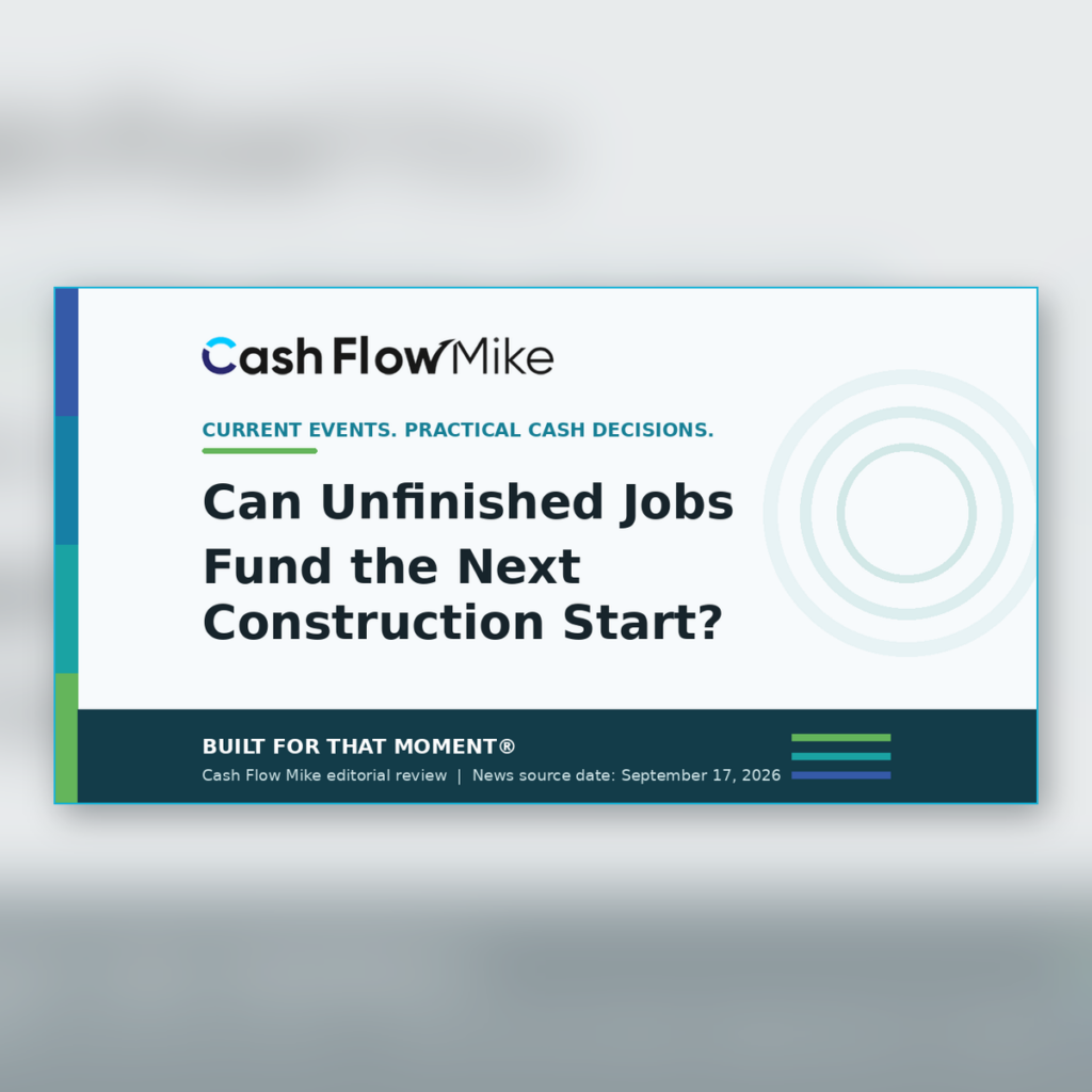 Cash Flow Mike archive card for Can Unfinished Jobs Fund the Next Construction Start?