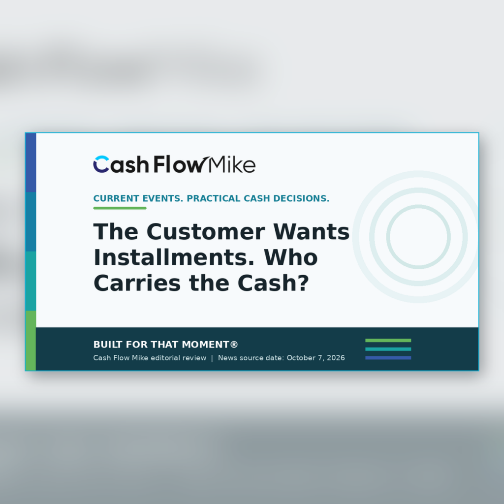 Cash Flow Mike archive card for The Customer Wants Installments. Who Carries the Cash?