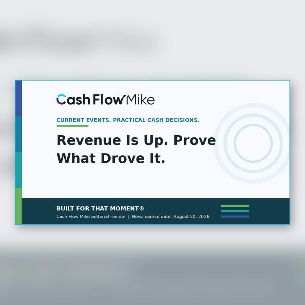 Cash Flow Mike archive card for Revenue Is Up. Prove What Drove It.