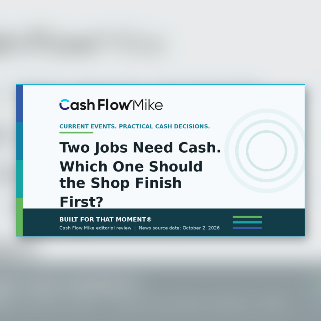 Cash Flow Mike archive card for Two Jobs Need Cash. Which One Should the Shop Finish First?